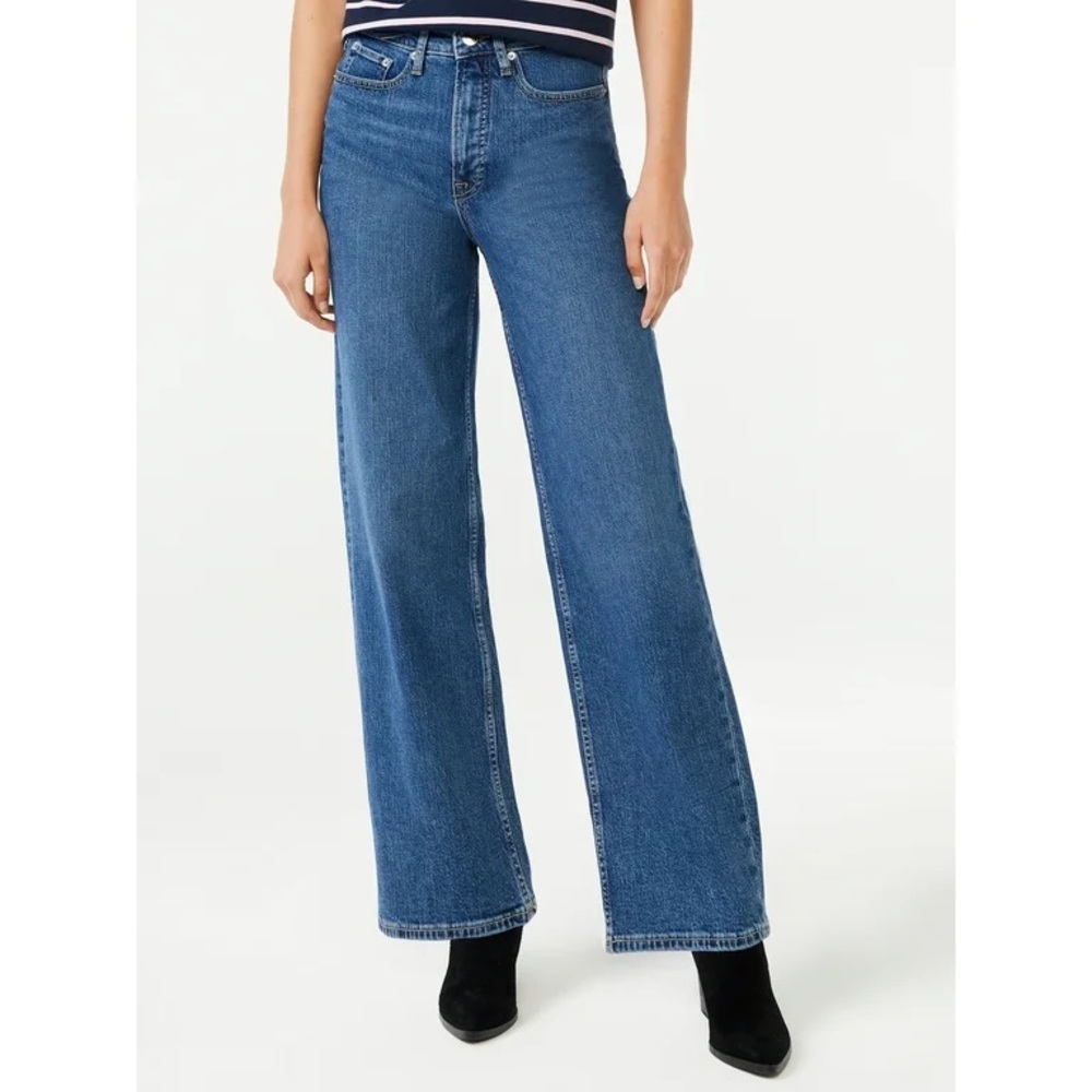 Women's High Rise 70’S Full Wide Leg Straight Jeans